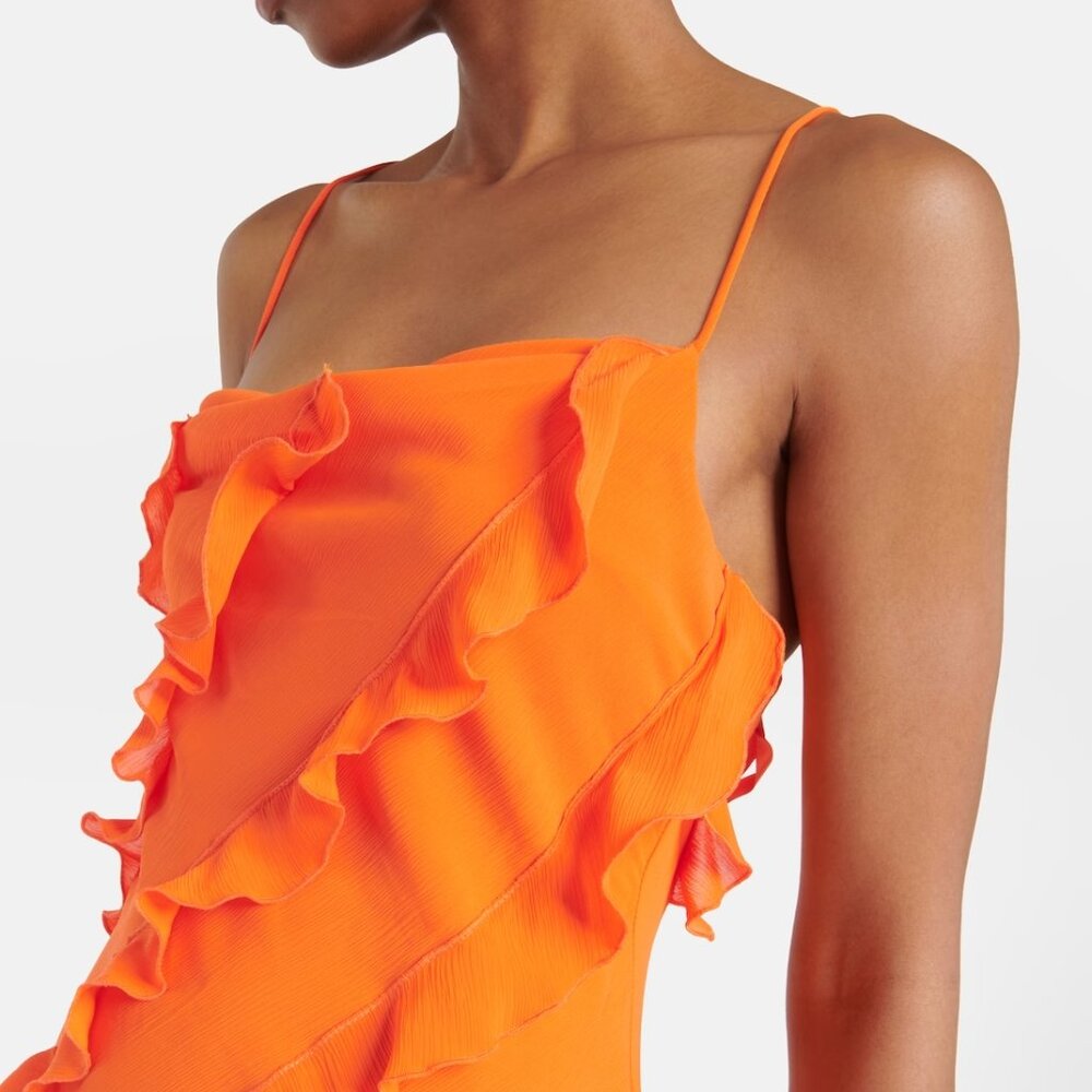 Staud Elvire Ruffle-trimmed Open Back Crepe Maxi Dress - Picture 3 of 6
